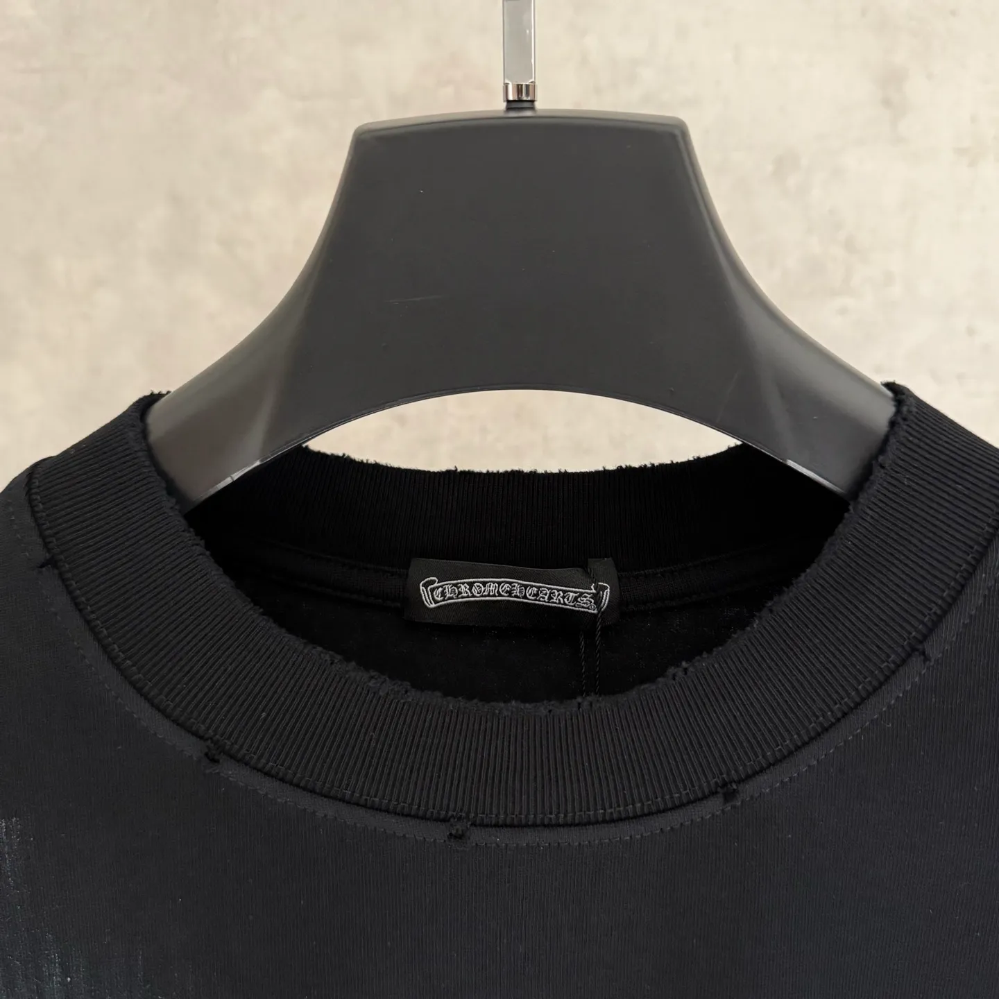 🅿️270 [Strict quality control] CH Crow Heart's new hand-painted T-shirt. Heavy 320g double yarn fabric. Washed twice. Four sides frayed. Heavy fabric. The neckline is made of icy Salona. Loose version. Deep, wide and stylish. No deformation or shrinkage. Three colors: black, white and gray. Size: M-2xl